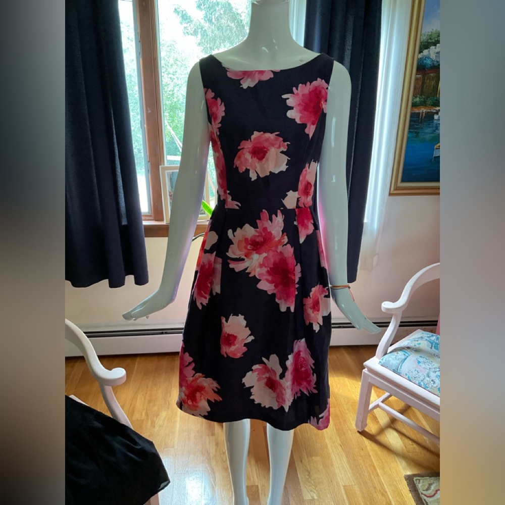 Floral Sleeveless Dress - Pink and Black